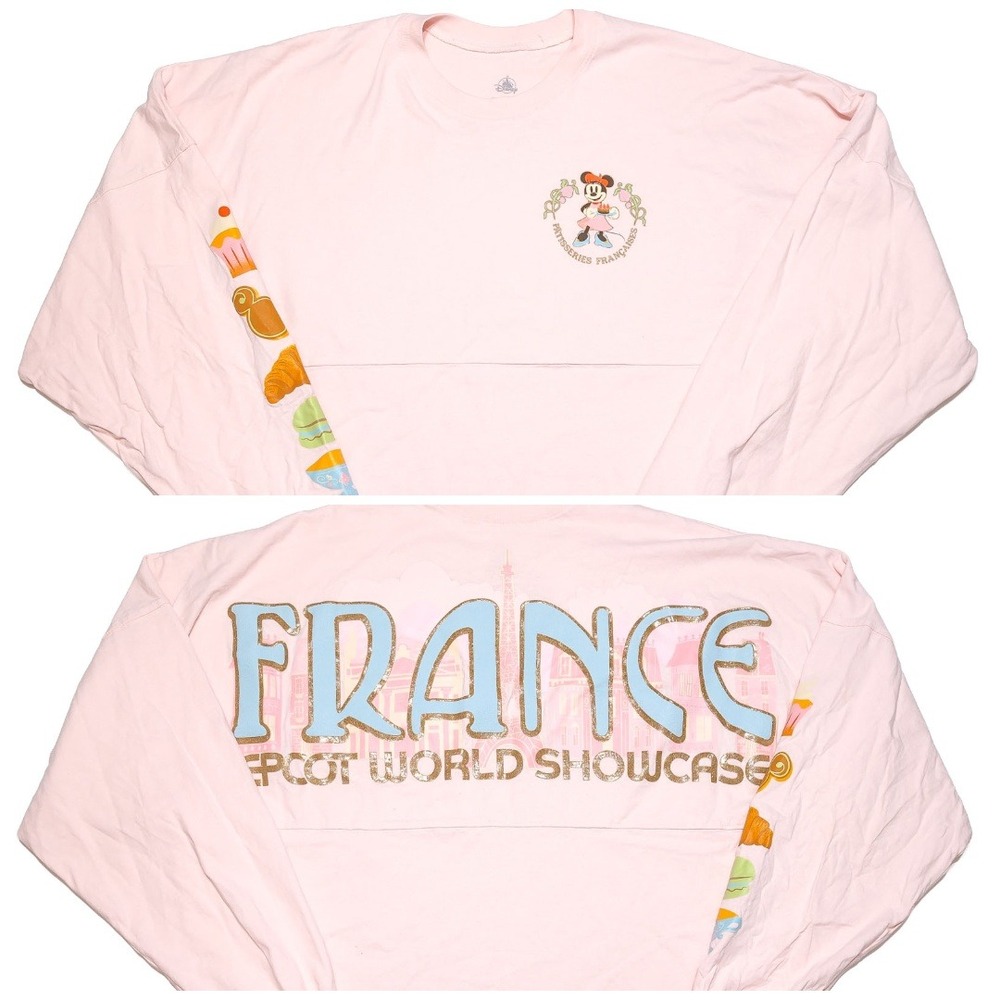 Disney Spirit Jersey Epcot France Minnie Mouse Large Pink Excellent Patisserie